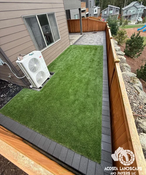 Paver Patio, Turf & Outdoor Lighting Project in Snohomish 